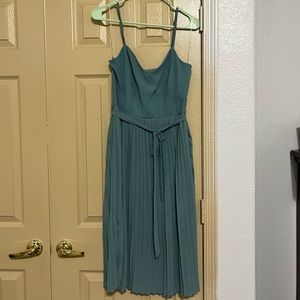 LAST CALL: Blue Dress Pleated Skirt and Tie Belt
